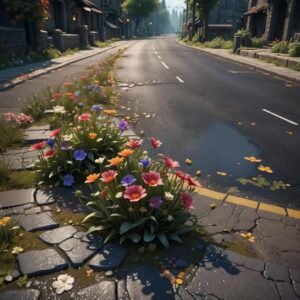 "Смотрите, это настоящее чудо! Цветок пробился сквозь асфальт! Разве это не волшебство?"